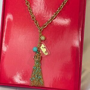 Lilly Pulitzer Sea Horse Gold Tassel Necklace